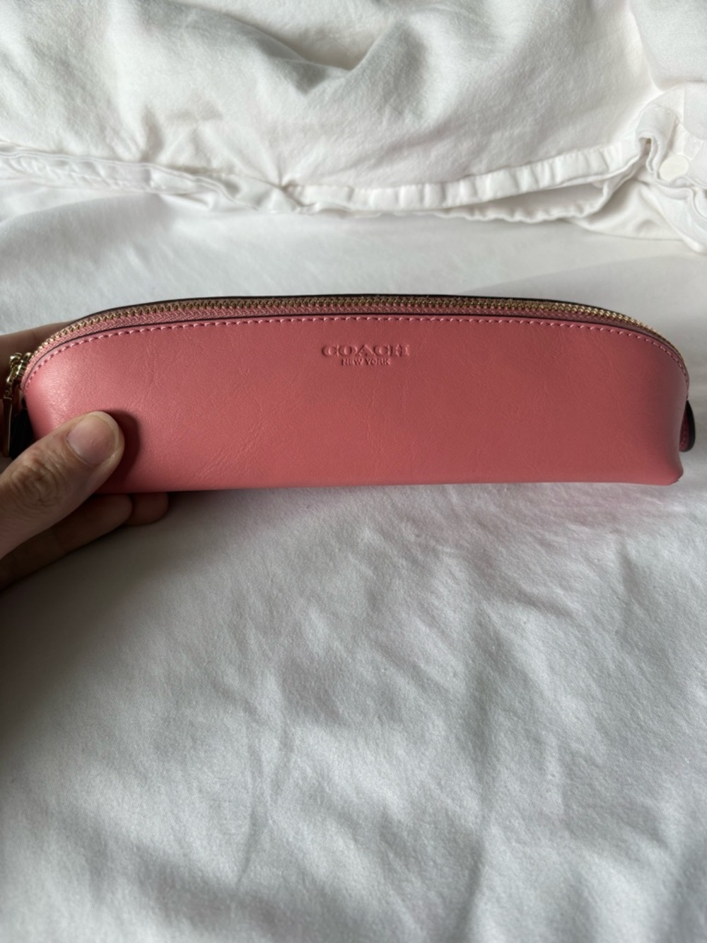 COACH Coral Leather Pencil Case